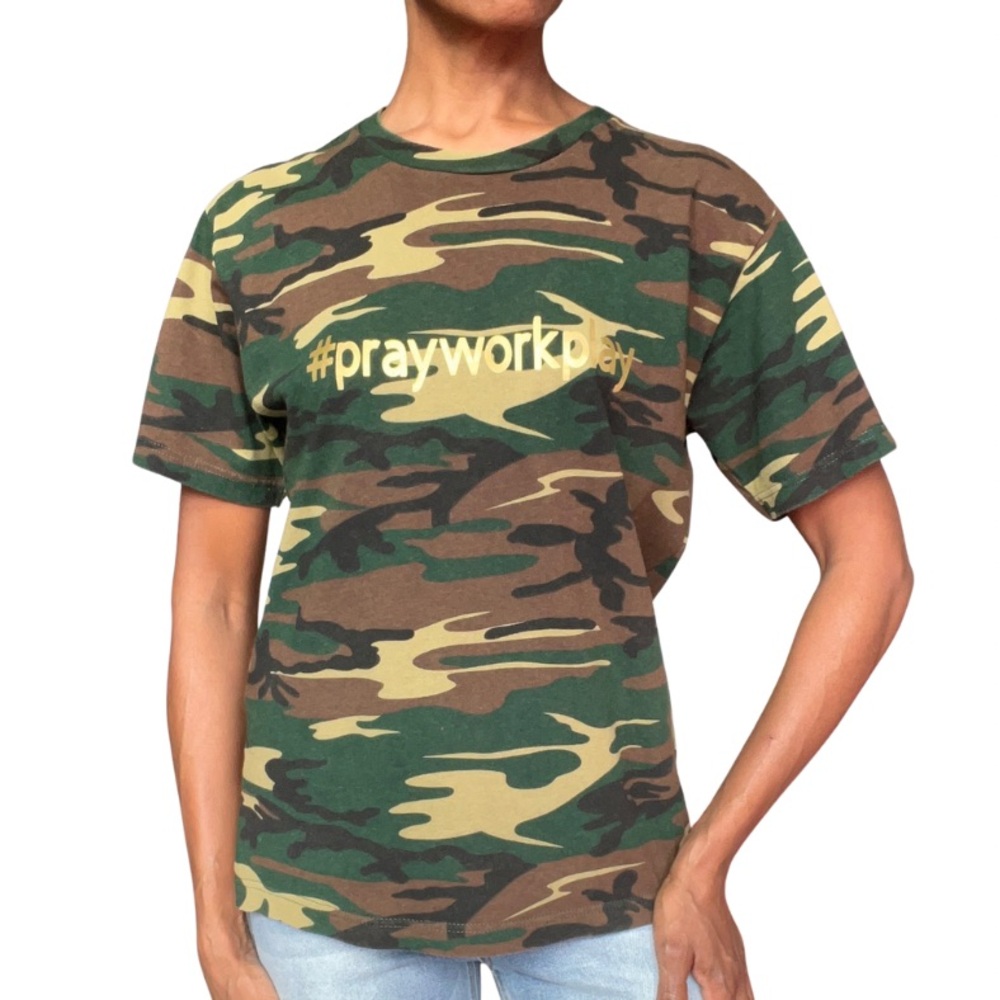 CODE FIVE || SHADES OF GREEN CAMOFLAUGE SHORT SLEEVE T-SHIRT || SIZE: MEDIUM